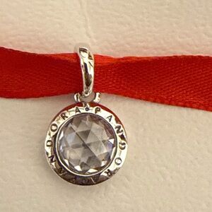 Pandora Silver Necklace with Clear Gemstone